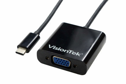 Picture of VisionTek USB C 3.1 to VGA Adapter, Male to Female, for iPad Pro, MacBook Pro, Chromebook, Lenovo, Dell, HP, Desktop Graphics and More (900818)