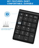 Picture of TeRrote Bluetooth Wireless Numeric Keypad, Portable 22-Key Number Pad, for Laptop, PC, Des ktop, Surface Pro, Notebook, Black