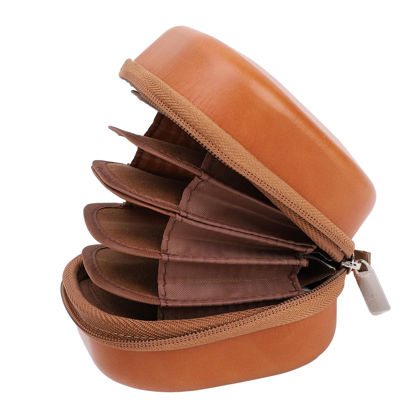 Picture of Lens Filter Pouch, Portable 8 Pocket Camera Filter Pouch Bag, Vintage PU Leather Lens Filter Carrying Case for Filters Up to 95mm