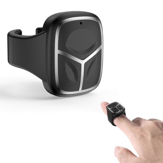 Picture of TikTok Remote Control,Bluetooth Scroller Ring APP Page Turner for Cell Phone Fingertip Controller Video Camera Remote Shutter,Scrolling Ring for iOS Andriod HarmonyOS(Black)