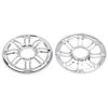 Picture of SHMT Motorcycle Chrome 3D Round Rear Speaker Grills Trim Cover for Harley Touring Electra Street Glide FLTR FLHX FLHT 1998-2013 Tri Glide 2009-2013