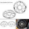 Picture of SHMT Motorcycle Chrome 3D Round Rear Speaker Grills Trim Cover for Harley Touring Electra Street Glide FLTR FLHX FLHT 1998-2013 Tri Glide 2009-2013