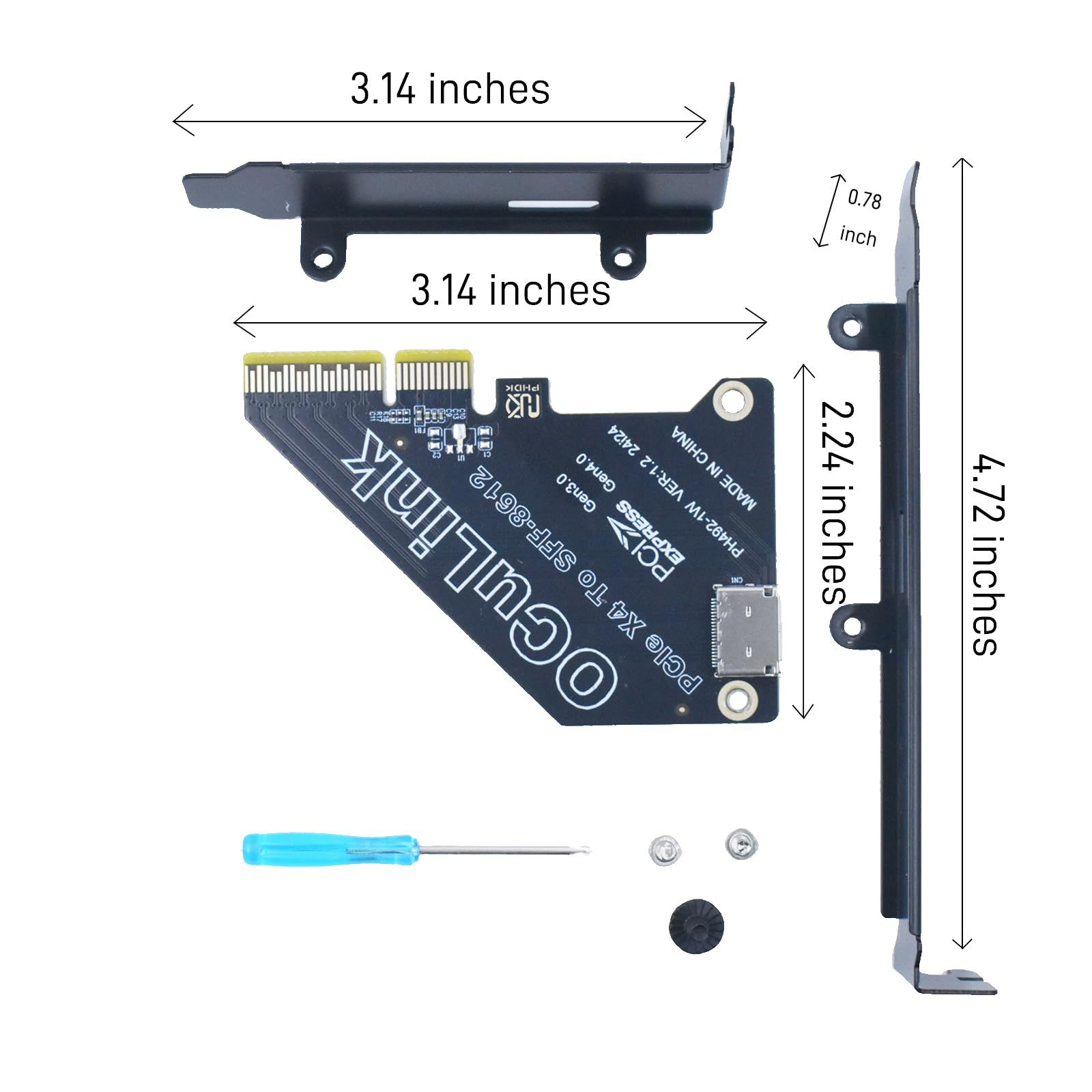 GetUSCart- LetLinkSo PCIe 4.0 x4 to Oculink SFF-8612 Adapter SFF-8611 ...