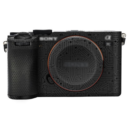 Picture of A7CII A7CR Camera Body Skin, Anti-Scratch Anti-Wear Camera Body Skin Cover Protector Film for Sony Alpha A7CII A7CR Camera Protective Decoration Sticker - Circuit Board Black