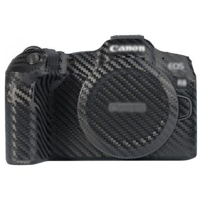 Picture of EOS R8 Skin，Anti-Scratch Anti-Wear Camera Cover Protector Sticker for Canon EOS R8 Full-Frame Mirrorless Camera Body Protective Film Protection - Carbon Fiber Black
