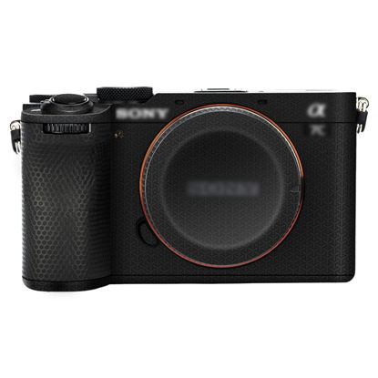 Picture of A7CII A7CR Camera Body Skin, Anti-Scratch Anti-Wear Camera Body Skin Cover Protector Film for Sony Alpha A7CII A7CR Camera Protective Decoration Sticker - Woven Black