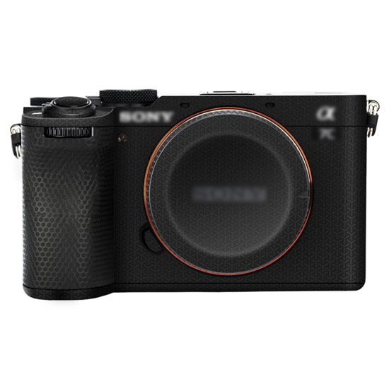 Picture of A7CII A7CR Camera Body Skin, Anti-Scratch Anti-Wear Camera Body Skin Cover Protector Film for Sony Alpha A7CII A7CR Camera Protective Decoration Sticker - Woven Black