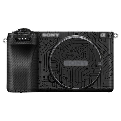 Picture of A6700 Camera Body Skin, Anti-Scratch Anti-Wear Camera Body Skin Cover Protector Film for Sony Alpha A6700 Camera Protective Decoration Sticker - Circuit Board Black