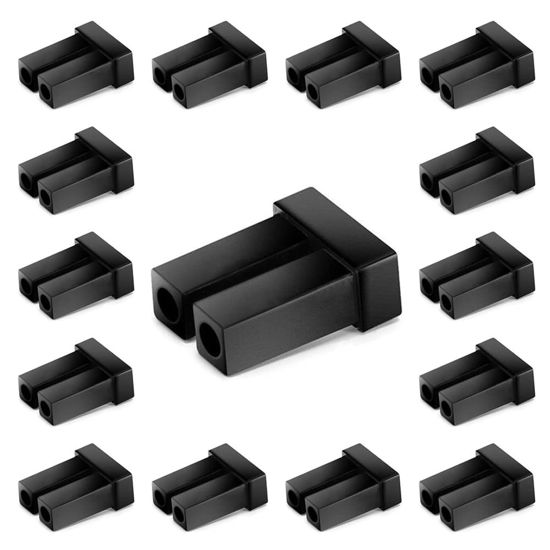 Picture of SFP SFP+ SFP28 Dust Cover Fiber Optic Dust Caps Optical Transceiver Plugs for LC Duplex Port, Black Silicone, 50pcs