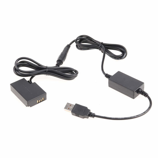 Picture of Fotga USB Power Adapter Cable + Decoded LP-E17 Dummy Battery DR-E18 for Canon EOS R8 R10 RP R50 77D 850D 800D 760D 750D 200DII 200D T6i T6s Rebel T7i Kiss X8i Camera