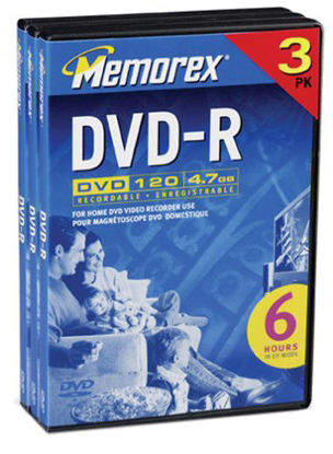 Picture of Memorex 4.7GB DVD-R Media (3-Pack)