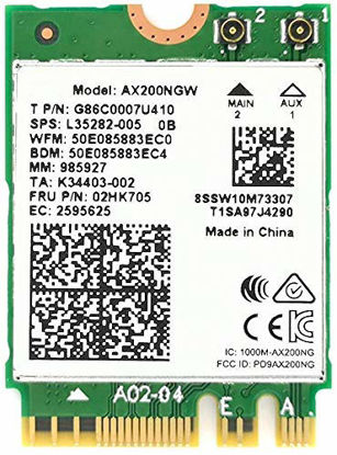 Picture of WiFi Card AX200 AX200NGW,9260 AC 9260NGW Upgrade Network Card Wi-Fi 6 WiFi Module 2 x 2 MU-MIMO Wireless Card with BT 5.0 Support Windows 10 64bit Gigabit M.2/NGFF
