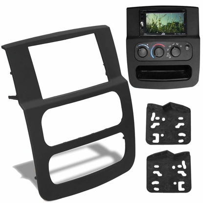 Picture of ECOTRIC High Grade Double DIN Stereo Dash Kit Compatible with 2002-2005 Dodge Ram 1500 2500 3500 Pickup Black Without Wiring Harness