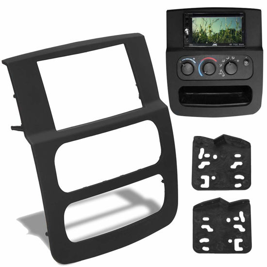 Picture of ECOTRIC High Grade Double DIN Stereo Dash Kit Compatible with 2002-2005 Dodge Ram 1500 2500 3500 Pickup Black Without Wiring Harness