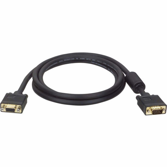 Picture of Tripp Lite VGA Monitor Extension Cable RGB Coax High Resolution M/F, 2048 x 1536 (1080p) HD15, 25ft 25' (P500-025) , Black