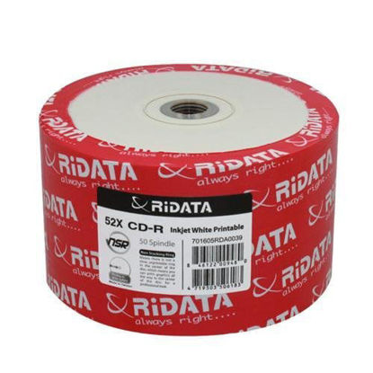 Picture of Ridata CD-R White Inkjet Printable 100 Disc Pack (Two Shrink Wrap Stacks of 50)