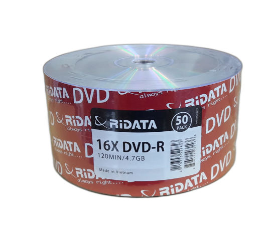 Picture of RiDATA DRD-4716-RD100ECOW 4.7GB 16X DVD-R 100 Packs Spindle Shrink Wrap