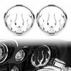 Picture of GZYF Motorcycle Flame Style Speaker Accent Trims Compatible with Harley Electra Glide FLHT 1996-2013, Street Glide FLHX 2006-2013, Trike FLHTCUTG FLHXXX 2009-2013, Chrome