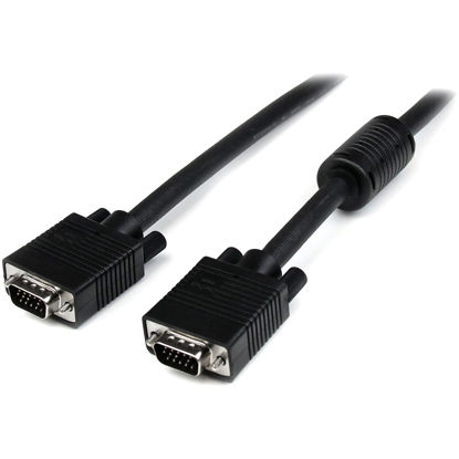 Picture of StarTech.com 25 ft Coax High Resolution Monitor VGA Cable - HD15 M/M - 25ft HD15 to HD15 Cable - 25ft VGA Monitor Cable (MXT101MMHQ25), Black