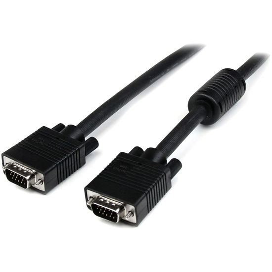 Picture of StarTech.com 25 ft Coax High Resolution Monitor VGA Cable - HD15 M/M - 25ft HD15 to HD15 Cable - 25ft VGA Monitor Cable (MXT101MMHQ25), Black
