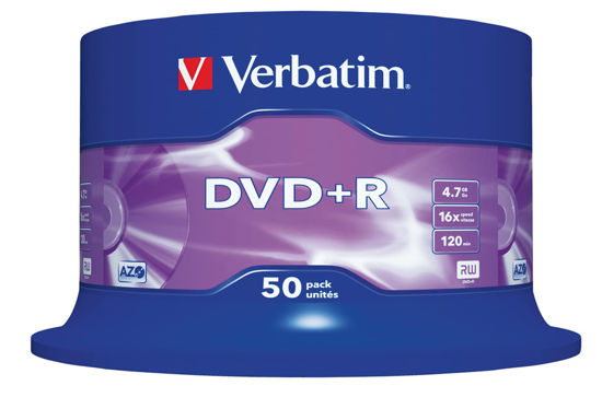 Picture of Verbatim 43550 4.7GB 16x DVD+R Matt Silver - 50 Pack Spindle