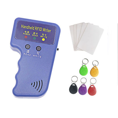 Picture of HECERE Handheld 125khz Copier RFID Smart ID Card Duplicator Used for T5577 or EM4305+5pcs NO.2T5577 Keychains +5 T5577 Cards