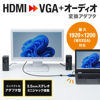 Picture of Sanwa Supply HDMI to VGA Adapter with Audio Output AD-HD25VGA