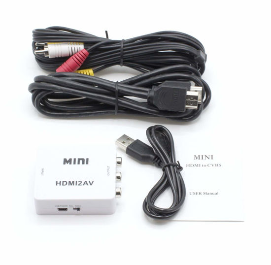 Picture of THE CIMPLE CO - HDMI to RCA Converter (Digital to Analog Converter) - Converts from HDMI - Does not Work in Reverse - Down CONVERTS - White Kit