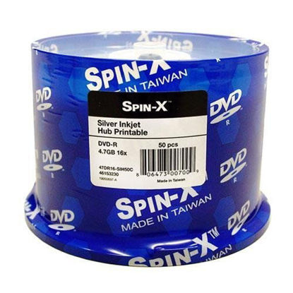 Picture of Spin-X 50 16X DVD-R 4.7GB Silver Inkjet