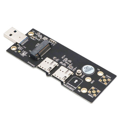 Picture of NGFF(M.2) to USB 3.0 Adapter with Dual Nano SIM Card Slot for 3G/4G/5G Module