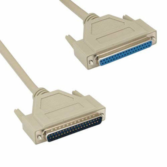 Picture of KENTEK 10 Feet FT DB37 Serial Extension Cable Cord Connector 28 AWG Molded RS-449 37 Pin Male to Female M/F for PC Mac Printer Network Modem