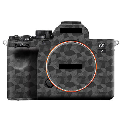 Picture of Kiorafoto Anti-Scratch Anti-Wear Camera Body Skin Cover Protector Film for Sony A7III A7RIII (Fits A7 Mark III & A7R Mark III Only) Protective Decoration - Dark Gray Geometric