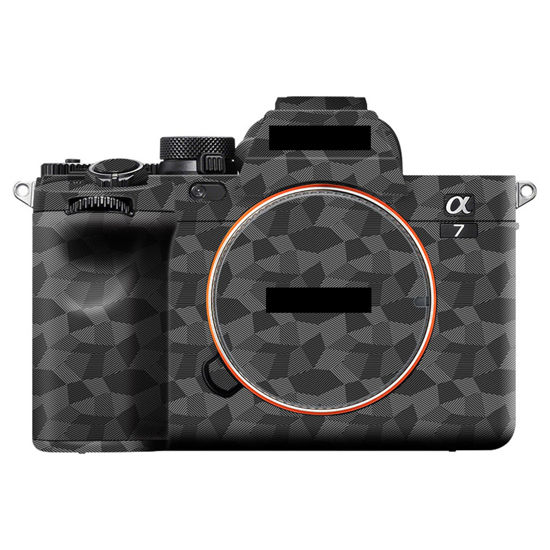 Picture of Kiorafoto Anti-Scratch Anti-Wear Camera Body Skin Cover Protector Film for Sony A7III A7RIII (Fits A7 Mark III & A7R Mark III Only) Protective Decoration - Dark Gray Geometric