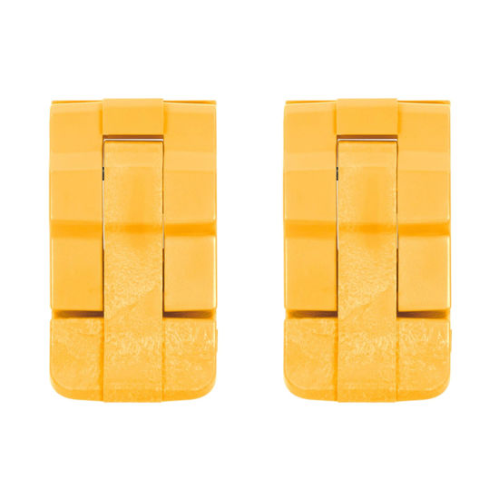 Picture of 2 Pelican Yellow Replacement Double Throw Medium Latches. Fits Protector Series.