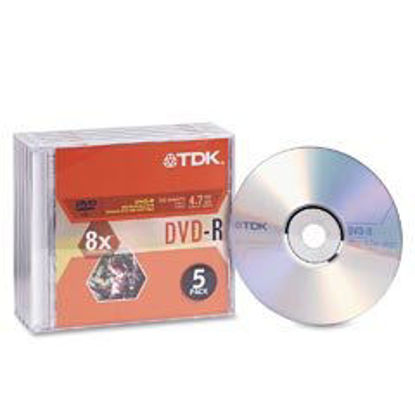 Picture of TDK DVD+R47DBXS5 Rewritable +r DVD