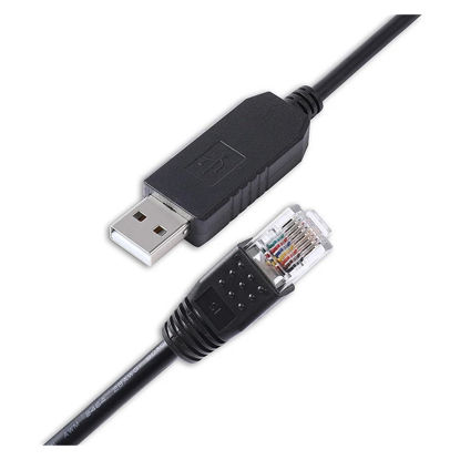 Picture of CHANNlCY CP2102 USB RS232 to RJ45 8P8C Cable for Po-Mr Inverter RS232 Serial PC Communication and Monitoring(Size:2.98m), Black