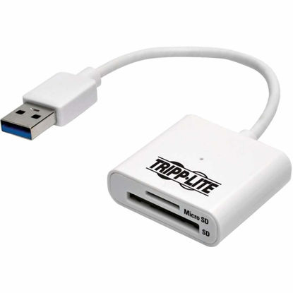 Picture of Tripp Lite USB 3.0 SuperSpeed SD/Micro SD Memory Card Media Reader w/Built in Cable 6-in. (U352-06N-SD)