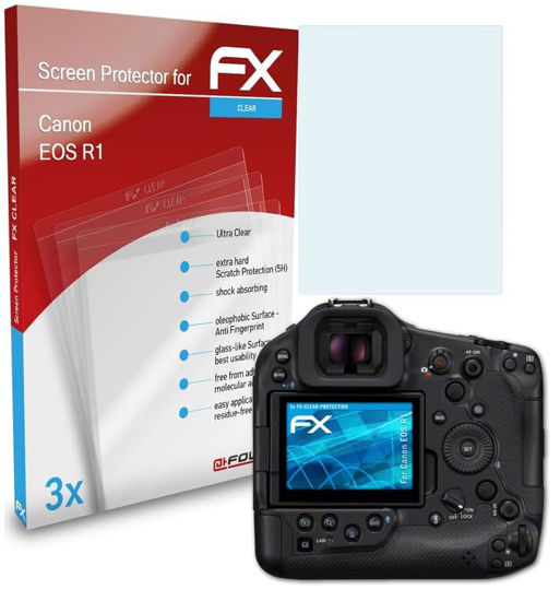 Picture of atFoliX Screen Protection Film compatible with Canon EOS R1 Screen Protector, ultra-clear FX Protective Film (3X)