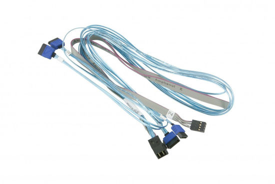 Picture of Supermicro CBL-SAST-0699 MiniSAS HD to 4xSATA 90 90 75 75cm 75cm SB 30AWG 12Gb s
