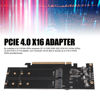 Picture of Quad M.2 NVMe to PCIe 4.0 X16 Adapter, 4 Port High Speed 4x32Gbps M Key SSD Soft RAID Card PCIE 4.0 X16 Adapter for M.2 NVMe 2230 2242 2260 2280 22110 SSD, for Windows 8 10