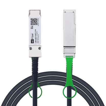 Picture of 40Gb QSFP+ DAC Cable, 40GBASE-CR4, QSFP+ to QSFP+ Passive Direct Attach Copper Twinax Cable for Cisco QSFP-H40G-CU50CM, Meraki MA-CBL-40G-50CM, Mikrotik, Open Switch Devices, 0.5 Meter (1.64 ft)