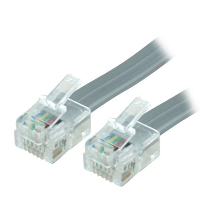 Picture of RiteAV - 50FT (15.2M) RJ12/M to RJ12/M 6P6C Straight for Data Phone Line Cord - Gray