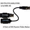 Picture of 4 Pairs of eSecure HD-EV01P-03 HD Passive Video Balun Network Transceiver, HDTVI HDCVI AHD CVBS 3MP 4MP 5MP 4K Camera DVR CCTV System, BNC to UTP CAT 5/5e/6/6e RJ45 push terminal