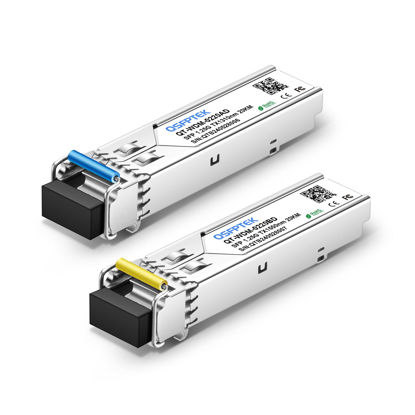 Picture of 1.25G SFP Module, 1000Base-BIDI WDM Transceiver, 20KM Simplex LC DDM Tx1310/Rx1550nm Optical Fiber Transceiver for Cisco GLC-BX-20U, Cisco GLC-BX-20D, Ubiquiti, Mikrotik, D-Link, Supermicro, Netgear