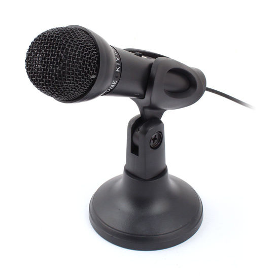Picture of uxcell 3.5mm Stereo Microphone Mic + Stand for PC Laptop Notebook Skype