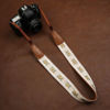 Picture of REKY Camera strap vintage Universal interface Embroidery Floral Pattern Yellow Adjustable length Auxiliary photography for Men & Women Photographers