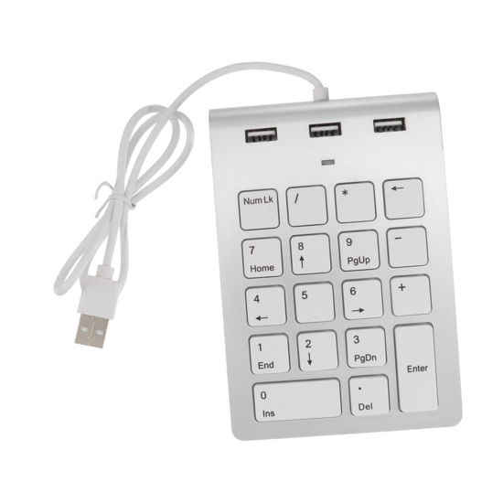 Picture of UKCOCO External Number Pad for Laptop 10 Key Keypad 10 Key Numeric Pad Macro Keypad Wired Number Pad for Laptop Keypad for Laptop Numeric Keypad USB Keyboard Computer Financial Accounting