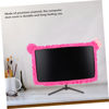 Picture of KOMBIUDA 3 pcs Rosy Cute Inch Cover New with Static Furry Elastic Screen LED for Lovely Gift Case Ear Computer - Border LCD Protector Panel Anti- Pink Xmas Display Desktop