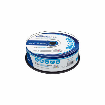 Picture of MEDIARANGE BD-R 25 GB 6X Write Speed, Full Surface Printable, 25 Cake Box