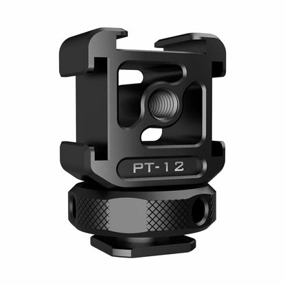 Picture of ULANZI Triple Cold Shoe Mount Adapter Aluminum Alloy with 3 Cold Shoe Dual 1/4 Thread for Camera Extension Microphone LED Light Magic Arm Mount